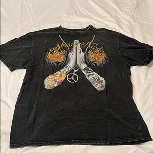 Black Graphic T-Shirt with Colorful Design